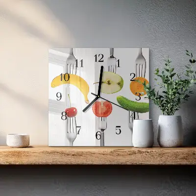 Wanduhr mit motiv quadratisch Obst