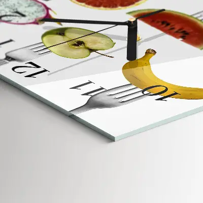 Quadratische wanduhr modern Obst