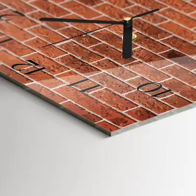 Glasuhr quadratisch Ziegelmauer