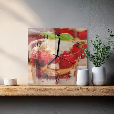 Quadratische wanduhr Obst