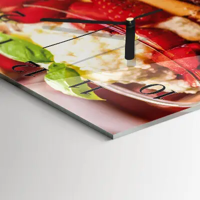 Quadratische wanduhr Obst