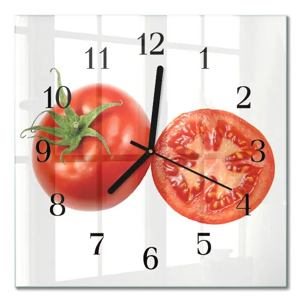 Quadratische wanduhr Tomaten