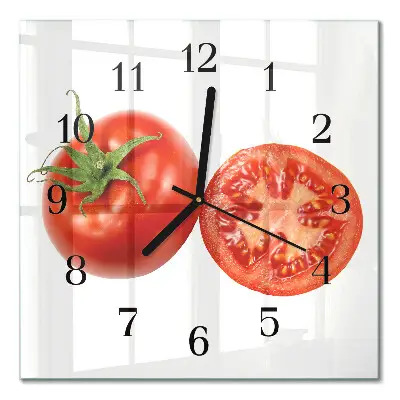 Quadratische wanduhr Tomaten