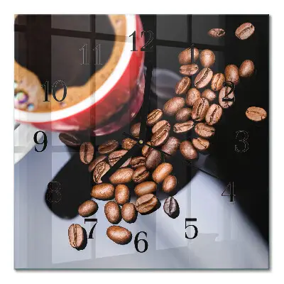 Quadratische wanduhr modern Eine Tasse Kaffee