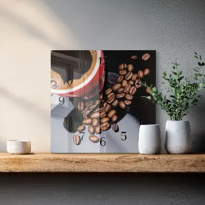 Quadratische wanduhr modern Eine Tasse Kaffee
