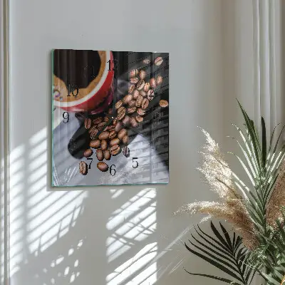 Quadratische wanduhr modern Eine Tasse Kaffee