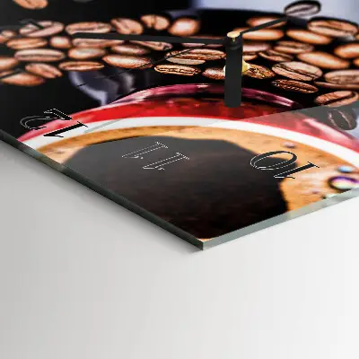 Quadratische wanduhr modern Eine Tasse Kaffee