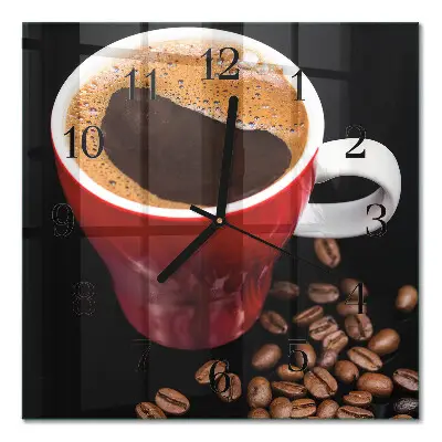 Glasuhr quadratisch Eine Tasse Kaffee