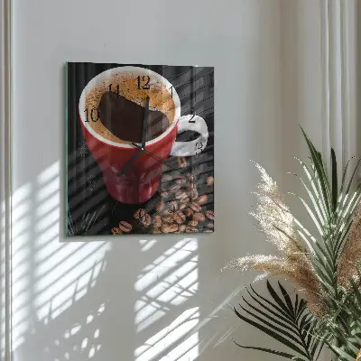 Glasuhr quadratisch Eine Tasse Kaffee
