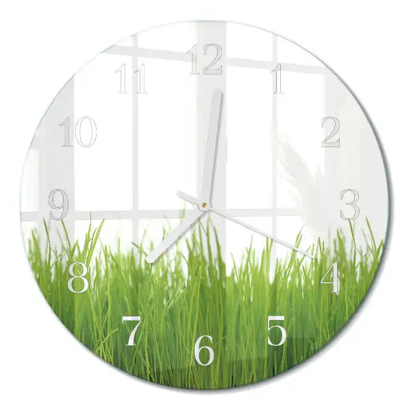 Wanduhr glas rund Floristische Kunst