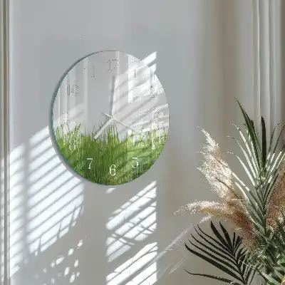 Wanduhr glas rund Floristische Kunst