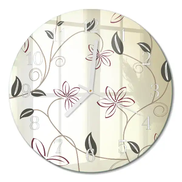 Runde wanduhr aus glas Floristische Kunst