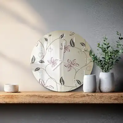 Runde wanduhr aus glas Floristische Kunst