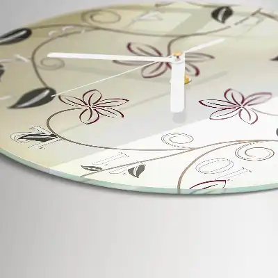 Runde wanduhr aus glas Floristische Kunst
