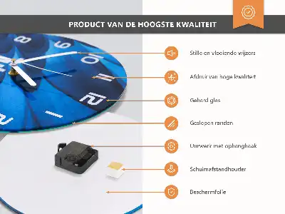 Runde wanduhr aus glas Floristische Kunst