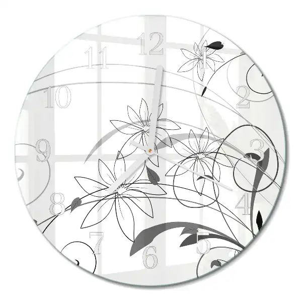 Runde wanduhr aus glas Floristische Kunst