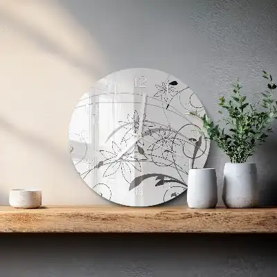 Runde wanduhr aus glas Floristische Kunst