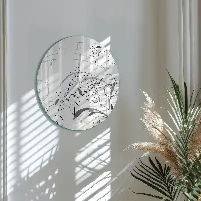 Runde wanduhr aus glas Floristische Kunst