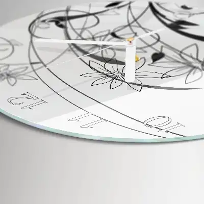 Runde wanduhr aus glas Floristische Kunst