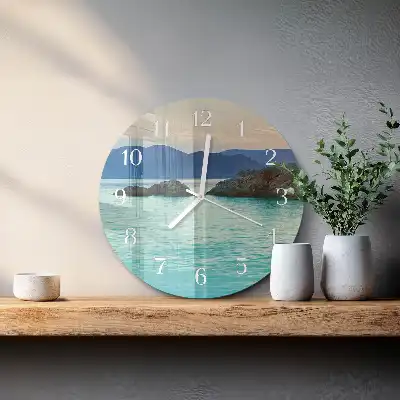 Wanduhr glas rund Sea Island