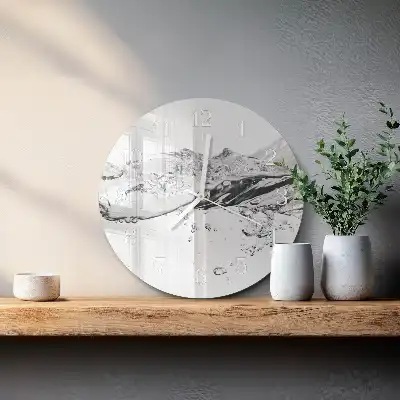Glas wanduhr mit motiv rund Wasser