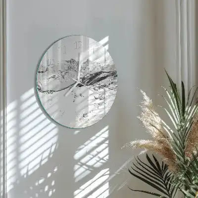 Glas wanduhr mit motiv rund Wasser