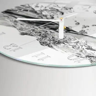 Glas wanduhr mit motiv rund Wasser