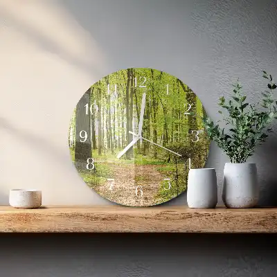 Runde wanduhr Wald
