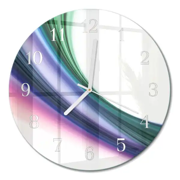 Runde wanduhr aus glas Abstrakte Linien