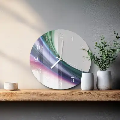 Runde wanduhr aus glas Abstrakte Linien