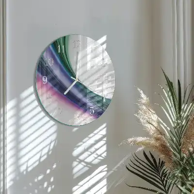 Runde wanduhr aus glas Abstrakte Linien