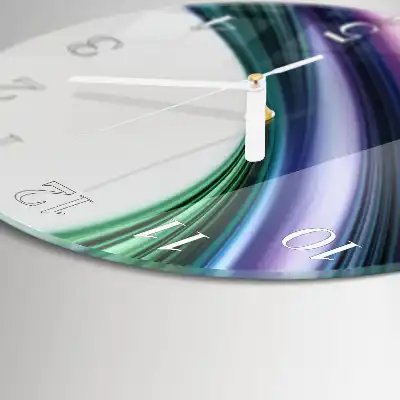 Runde wanduhr aus glas Abstrakte Linien