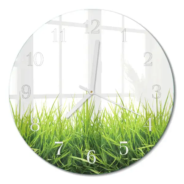 Runde wanduhr Gras