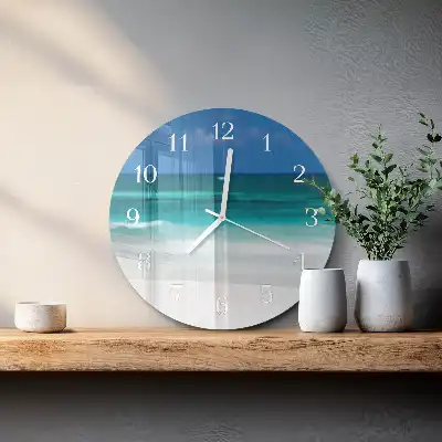 Runde wanduhr aus glas Strand Meer