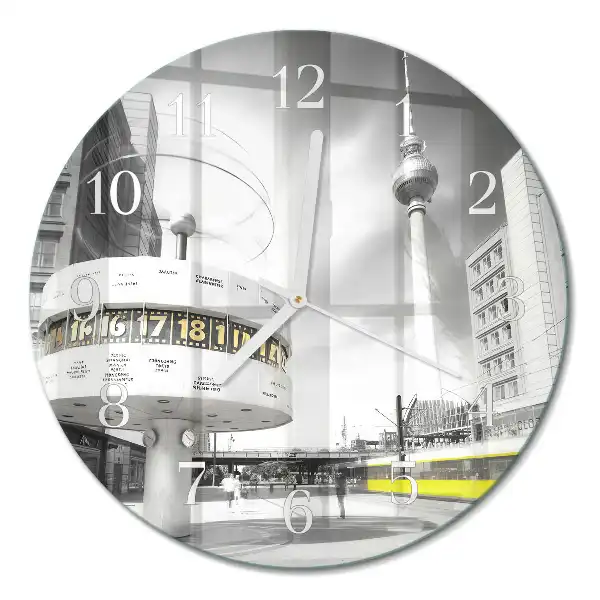Glas wanduhr mit motiv rund Berlin