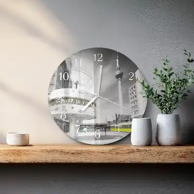 Glas wanduhr mit motiv rund Berlin