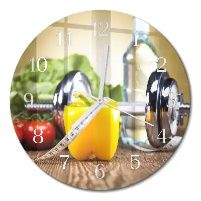 Wanduhr glas rund Pfeffer