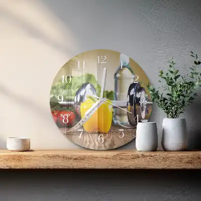 Wanduhr glas rund Pfeffer