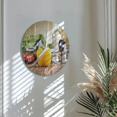 Wanduhr glas rund Pfeffer