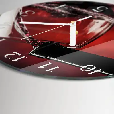Glas wanduhr mit motiv rund Ein Glas Wein