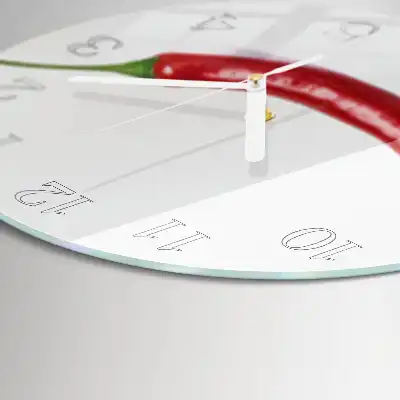 Glas wanduhr mit motiv rund Chili-Pfeffer