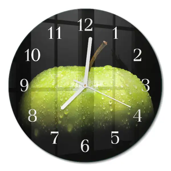 Glas wanduhr mit motiv rund Apfel