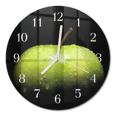 Glas wanduhr mit motiv rund Apfel