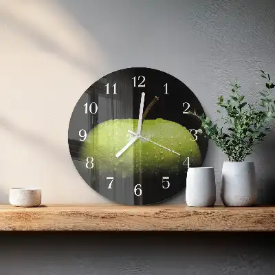 Glas wanduhr mit motiv rund Apfel
