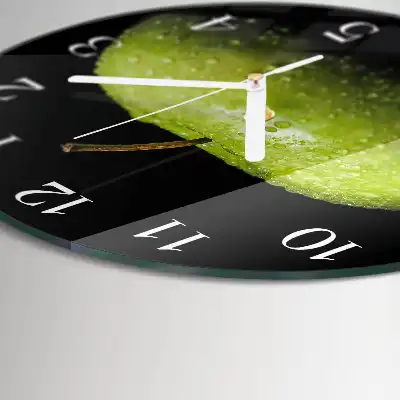 Glas wanduhr mit motiv rund Apfel