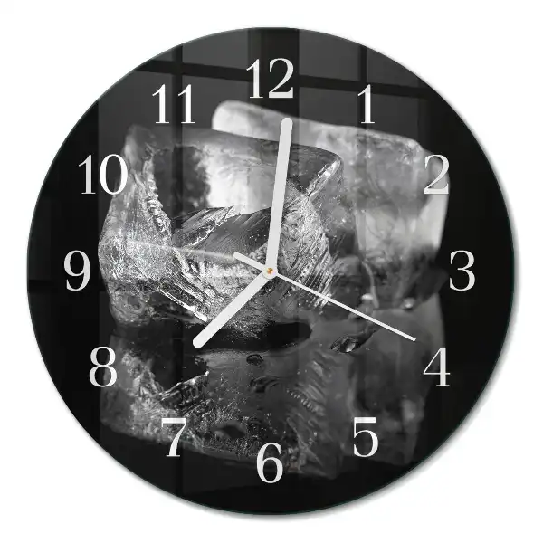 Wanduhr glas rund Eiswürfel