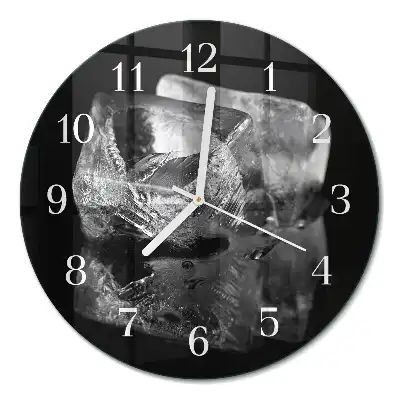 Wanduhr glas rund Eiswürfel