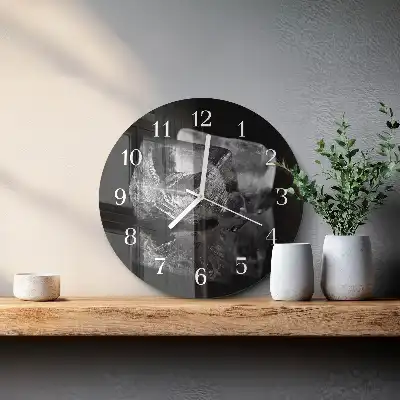 Wanduhr glas rund Eiswürfel