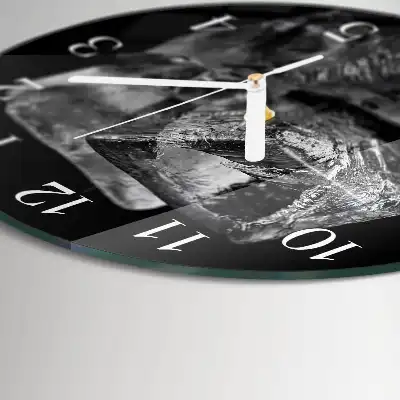 Wanduhr glas rund Eiswürfel