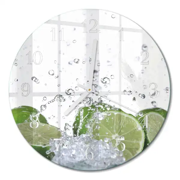 Glas wanduhr mit motiv rund Kalziumkarbonat
